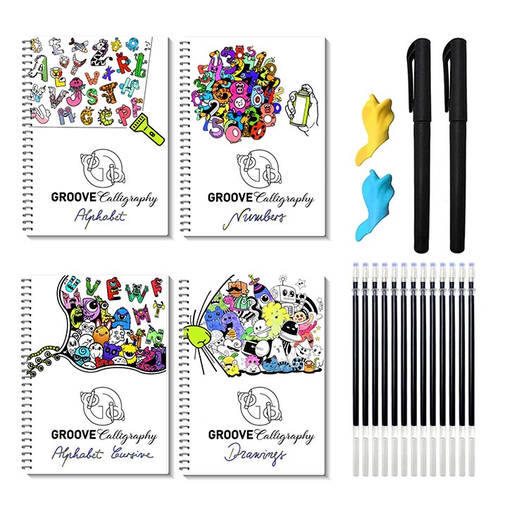 NUOBESTY 1 Set Practice copybook English Practice Book Groove copybook  groovd Kids Writing Children copybook Calligraphy Training Book Paper Write  a