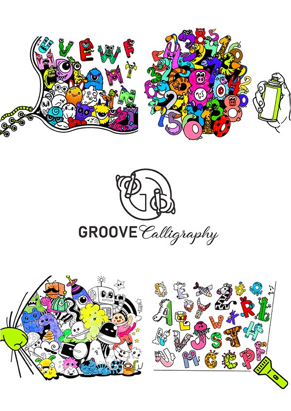 1 x Set Groove Calligraphy™ - Manuales reutilizables con Ranuras (Espa – Groove  Calligraphy Europe
